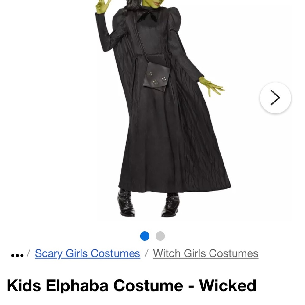 Wicked Elphaba Costume 8-10y